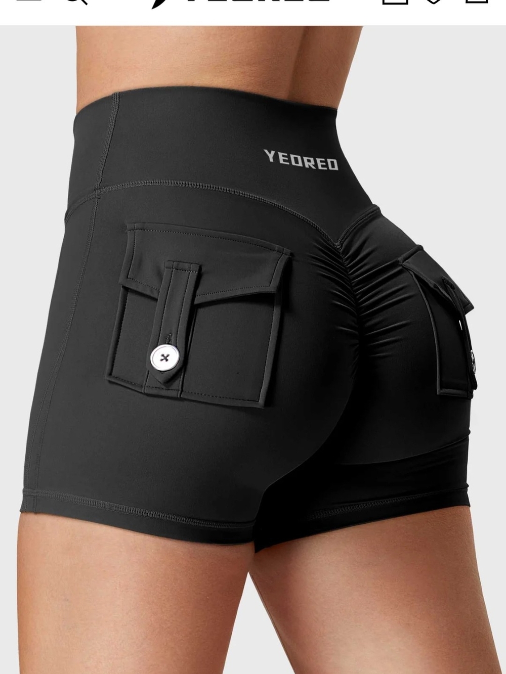 Women's High-Rise Navy Bike Shorts - Picture 7 of 7